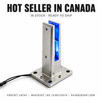ZD Pass Test Global Patent - Spigot LED en acier inoxydable et verre noir pour garde-corps de terrasse et garde-corps en verre sans cadre de balcon