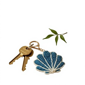 Unique Beaded Embroidery Keychain for Women, Handmade Decorative <b>Bag</b> <b>Charm</b> and Key Holder for Stylish Everyday Fashion - Product Image 1