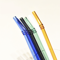 Pailles à boire en verre borosilicate de haute qualité, fabriquées à la main, réutilisables, résistantes à la chaleur, écologiques, accessoires de bar, lait, jus