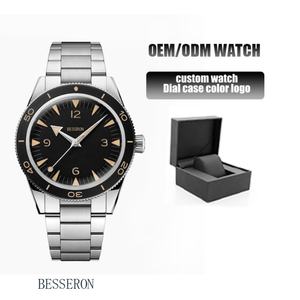 Luxurious Fashion Custom Men's Quartz Sapphire Crystal Stainless Steel Band Case <b>Watch</b> <b>Waterproof</b> Glass Scratch-Resistant - Product Image 2