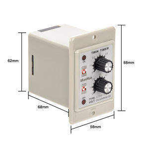 Manhua On Off Double Timer Relais Bouton Contrôle Temps Commutateur <span class=keywords><strong>ATDV</strong></span> 6S-60M Carte Relais 24 à 240VAC/DC Accès Électrique - Product Image 5
