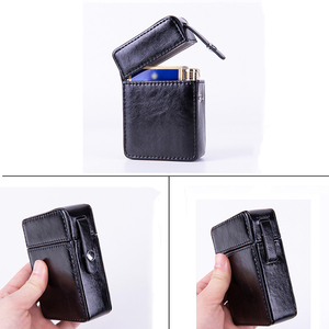 Étui à <span class=keywords><strong>cigarettes</strong></span> rectangulaire en cuir PU de luxe Yamo, ouverture à boucle, briquet intégré pour 20 <span class=keywords><strong>cigarettes</strong></span>, design portable pour hommes - Product Image 5