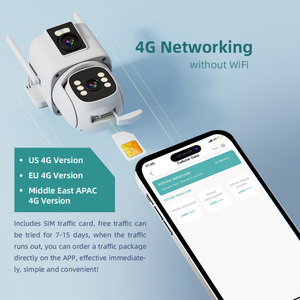 Cámara PTZ Solar 4G AOV de Doble Lente para Exteriores, 8W, IP65, CCTV, Tarjeta SIM, Seguimiento de Movimiento, Detección Humana, Interior, TS14, Micro SD, para Auto - Product Image 2