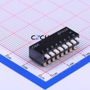 BPA08SB DIP Switch SMD-16P,8.2x22.3mm Switch Piano Key Single Pole Single Throw 8 2.54mm - Product Image 1