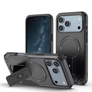 Funda Protectora para Teléfono con Soporte Plegable, TPU Suave + PC Rígido, para iPhone 17 18 Pro Max 15 14 13 12 16 Pro Max, Cubierta Trasera Magnética - Product Image 4