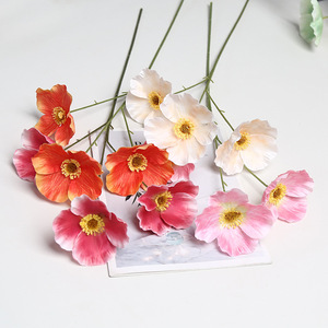 Fleur de pavot artificielle Lichao, branche unique, fleur en soie, décoration de mariage - Product Image 3