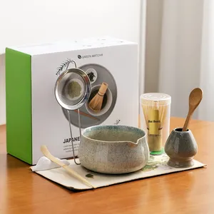 Juego de cuencos Matcha de cerámica grandes clásicos Baibenli estilo Song Dynasty incluye batidor de té y cepillo Matcha de bambú para la <span class=keywords><strong>ceremonia</strong></span> del té - Product Image 2