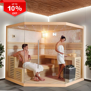 بسعر المصنع في فنلندا منزل تقليدي ساونا داخلية جافة بالأشعة تحت الحمراء مع ضوء أحمر طبقة مزدوجة ساونا زاوية صلبة - Product Image 1