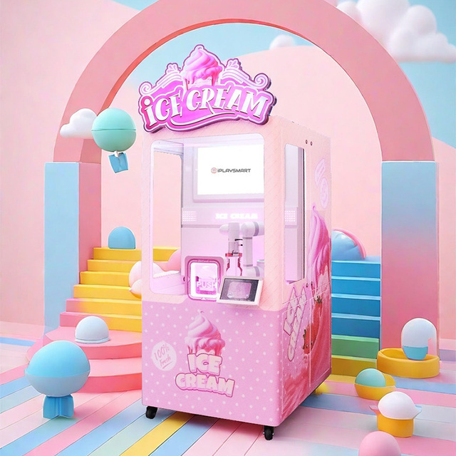 Vending Unmanned Ice Cream Machine Kiosk Vending Machine Ice Cream Robotic Self Service Frozen Ice Cream Vending Machine