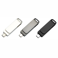 Gadget typeusb 2-in-1 Flash Drive Dual-interface berputar logam kecepatan tinggi U Disk komputer ponsel Universal