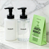 Distributeur de savon en mousse rond noir et blanc en verre transparent OEM ODM avec tablettes de savon pour les mains