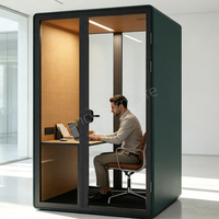 Cabine de bureau insonorisée en promotion, dotée d'un cadre en acier et de fenêtres en verre feuilleté trempé double vitrage