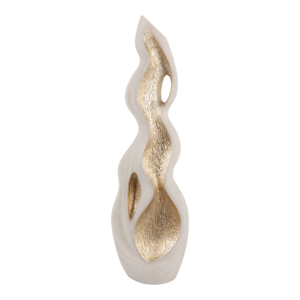 Scultura in resina al quarzo di grandi dimensioni con accenti dorati per decorazioni per la casa, soggiorno, tavolino da caffè. - Product Image 1