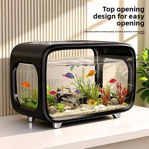Acuario Transparente Personalizado <span class=keywords><strong>de</strong></span> Primera Calidad, Pecera Pequeña para Peces y Tortugas, Decoración para Sala <span class=keywords><strong>de</strong></span> Estar, Balcón y Hábitat para Mascotas Acuáticas - Product Image 4