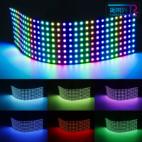 Fabrication de circuits imprimés personnalisés, panneau LED flexible programmable à matrice pleine couleur WS2812B RGB, adressable, IP20, USB