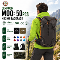 Nouveau sac à dos de montagne tendance et luxueux en nylon 50L, sacs de voyage en plein air, sac à dos de randonnée imperméable