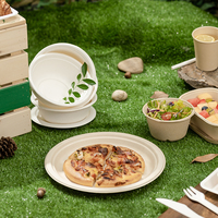 Échantillon gratuit Fournisseur d'origine Assiettes jetables Assiettes en papier de canne à sucre Assiettes jetables de Chine