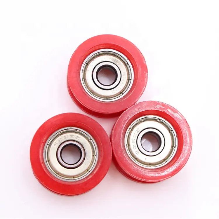 Red pulley PA6 PA66 U groove bearing nylon pulley roller wheel with bearing 626zz 6*26*12mm