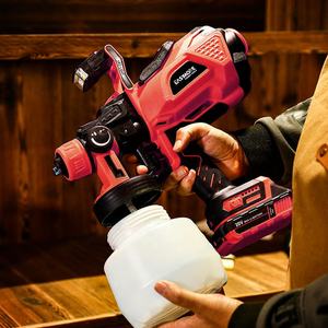 Pistolet à peinture électrique 550W HVLP moteur brossé bricolage usage industriel 1200ml conteneur sans fil pulvérisateur de peinture à main lumière LED - Product Image 3