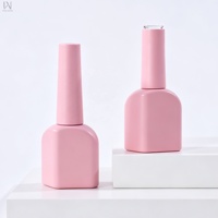 Flacon en verre rose de luxe 12 ml pour gel UV, huile à cuticules, avec logo personnalisé, best-seller, tendance, vide, pour nail art, avec couvercles et pinceaux