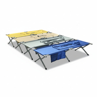 Lit de camping pliable portable en métal léger de couleur personnalisée en gros, cadre en métal, polyester imperméable, hôpital, parc