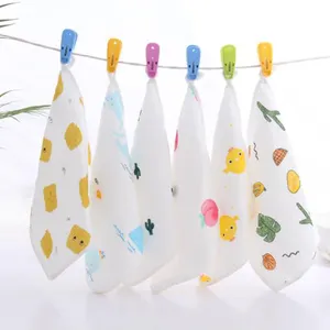 Vente en gros de chiffons en mousseline personnalisés 100% coton 6 couches de gaze douce serviette de toilette pour nouveau-né bébé enfants