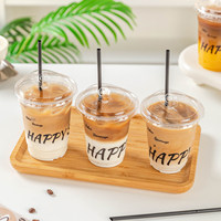 Vente directe d'usine, gobelets à café glacé jetables à emporter, gobelets en plastique transparents écologiques avec logo personnalisé