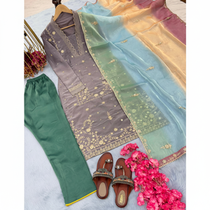 Ensemble Dupatta haut et bas de soirée pour femmes styliste pour un beau look - Product Image 1