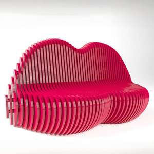 Sofá Cama de Madera Paramétrico con Forma de Labios Artísticos ML-SF01, Decoración Moderna de Alta Calidad para Hogar, Oficina, Sala de Estar y Uso Comercial - Product Image 4