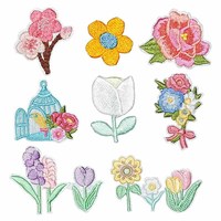 Patch brodé crochet et boucle fleur 3D personnalisé coudre sur des patchs Applique fer Logo patchs pour vêtements sur tissu brodé