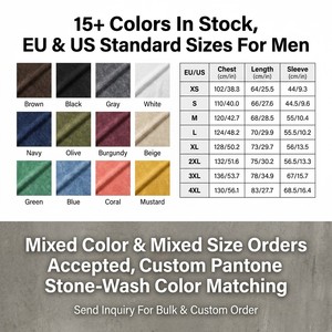 T-shirt da uomo con orlo elasticizzato, tinta unita, 100% cotone, stile felpa pesante, alta qualità, all'ingrosso - Product Image 3