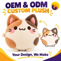 Peluche personnalisée en gros, certifiée CE CPC, OEM, peluche douce en forme de chat, personnage animal, peluches d'anniversaire pour enfants