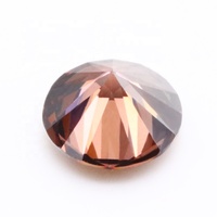 Pierre précieuse synthétique de haute qualité de 0,9 mm à 3 mm, zircon rond taillé en couleur marron spéciale, pierre CZ, zircone cubique
