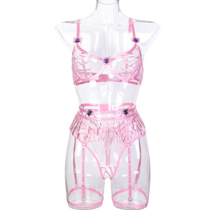 Lingerie High Quality Lace Japanese Mature Women Sexy Lingerie See-Through Bow Tie Mesh Sexy Embroidery Women Sexy Lingerie - Product Image 5