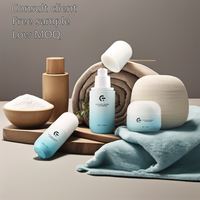 Bouteille en verre dégradé bleu blanc pour emballage de soins de la peau Capsules pot pompe pulvérisateur crème pour le visage sérum gouttes pour les yeux cosmétique