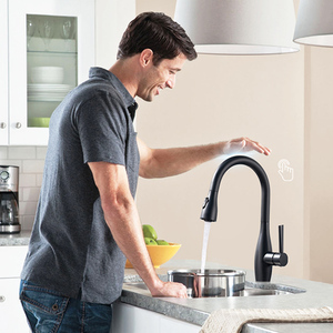 Robinet de cuisine extractible en acier inoxydable avec capteur tactile intelligent, robinet mélangeur d'eau pour évier de bar avec certificat CUPC - Product Image 3