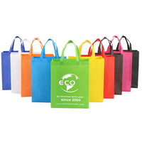 Sac de courses écologique réutilisable en non-tissé recyclé avec logo imprimé personnalisé et poignées intégrées