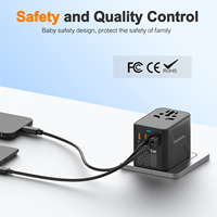Adaptateur de voyage USB Leishen 2 USB-A et 2 USB-C PD65W à charge rapide intelligente, prises de charge multi-sécurité, adaptateur de voyage