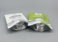 Sachet Mylar refermable à fermeture éclair, brillant argenté, imprimé numériquement, pour compléments alimentaires, vitamines, herbes, épices et graines