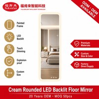 Miroir sur pied décoratif classique de qualité supérieure, miroir mural avec éclairage LED intégré, miroir de corps entier avec cadre en métal