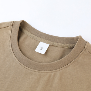 เสื้อยืดคอกลมผ้าฝ้ายถัก 100% หนัก 330 GSM ทรงโอเวอร์ไซส์ สีพื้น ปรับแต่งได้ สำหรับผู้ชาย ไหล่ตก สไตล์ลำลอง รับผลิตแบบ OEM - Product Image 3