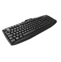 KB250-teclado con cable, cómodo, de tamaño completo, ultrafino, 12 teclas Multimedia, para oficina