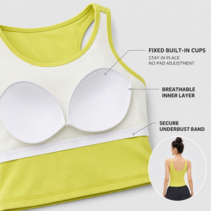 Top Deportivo para Mujer, con Relleno Fijo, Alta Sujeción, Resistente a Impactos, Transpirable, para Yoga, Running, Gimnasio, Entrenamiento - Product Image 3