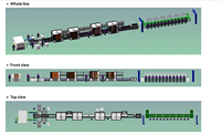 Ligne de production entièrement automatique pour l'assemblage modulaire de batteries ESS : alimentation cellulaire, tri, empilage, regroupement, soudage, test.