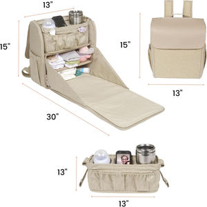 Mochila de pañales de bebé moderna de fábrica OEM con cambiador de gran capacidad elegante mochila de viaje para mamá bolsa de pañales de maternidad - Product Image 6