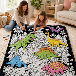 Manta de Navidad para Colorear, Franela Negra, Personalizable, para Colorear tu Propio Árbol de Navidad, Osito de Peluche, Tren, Manta Suave de Felpa, Regalo para Niños - Product Image 2