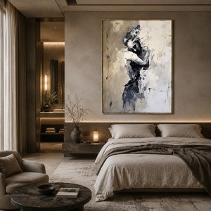 Cuadro Original Hecho a Mano sobre Lienzo, Arte Abstracto Texturizado Moderno para Decoración de Pared, Figura Femenina, Pareja Sexy, Pintura de Mujer - Product Image 2