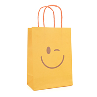Sacs cadeaux en papier kraft coloré avec logo imprimé personnalisé, sacs de shopping biodégradables pour boutiques, cadeaux, artisanat, emballage de vente au détail