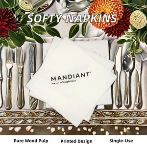 Softy 2-laags Wegwerp Zwart Goud Bedrukte Servetten Met Aangepaste Logo Zachte Tas Stijl Voor Bruiloften Cocktails Restaurant Diners - Product Image 2