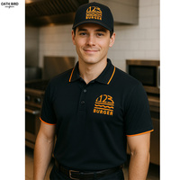 Polo personnalisé en coton imprimé sérigraphié pour serveurs/serveuses, uniforme de restaurant, hôtel, cuisine, chef, café, bar, t-shirt